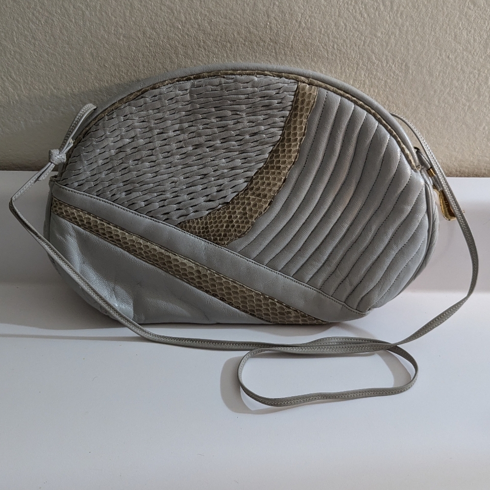 Vintage Sharif Mixed Media Crossbody Purse 1980s